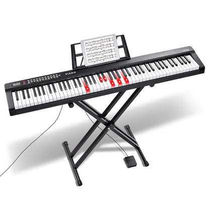 Digitale Piano Set – Keyboard – Pianotoetsenbord – Elektrisch Toetsenbord – Keyboard Piano – 88 Halfgewogen Toetsen – Bluetooth 5.0, USB En MIDI