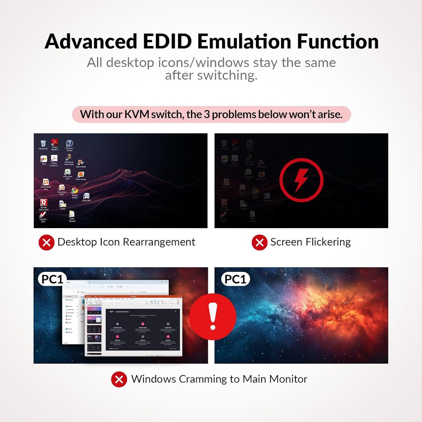 AV Access Docking Station KVM-switch 2 monitoren 2 laptops, 4K KVM dubbel scherm, 2 USB-C MST-poorten, 60 W PD voor elke pc, 1G Ethernet, EDID-emulatie, 2K @144Hz, 1080P@240Hz, perfect voor