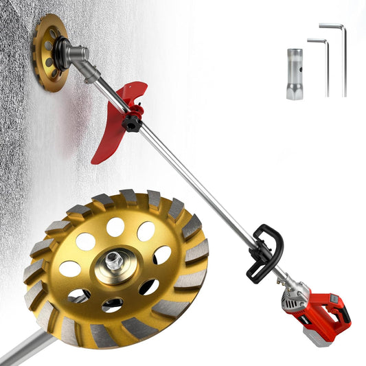 Betonschuurmachine voor Makita 18 V accu, lange handgreep, 700 W, betonfrees met beschermkap, 180 mm, diamantslijpkop voor betonfrees, saneringsfrees, muurfrees, poetsfrees