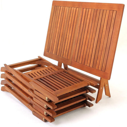 Casaria Seating set Sydney Light FSC-Certified Acacia Wood 5-piece Folding Garden Set Wood Garden Furniture Garden Balcony - QUORE