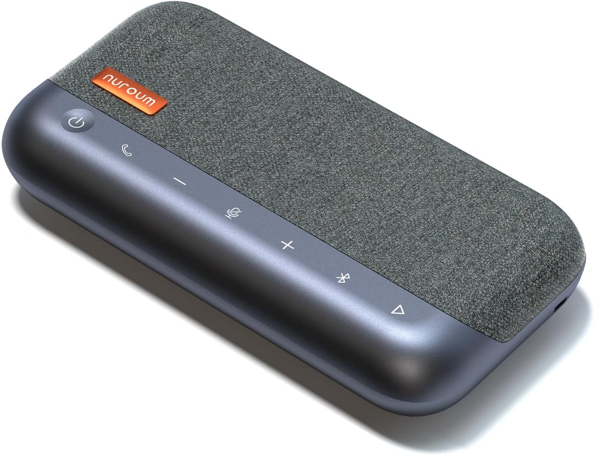 Nuroum A35 conferentieluidspreker en microfoon, AI-aangedreven ruisonderdrukking, 32 kHZ 13 ft Voice Pickup/Daisy Chain, Bluetooth/USB handsfree, compatibel met Zoom/Teams/Google Meet