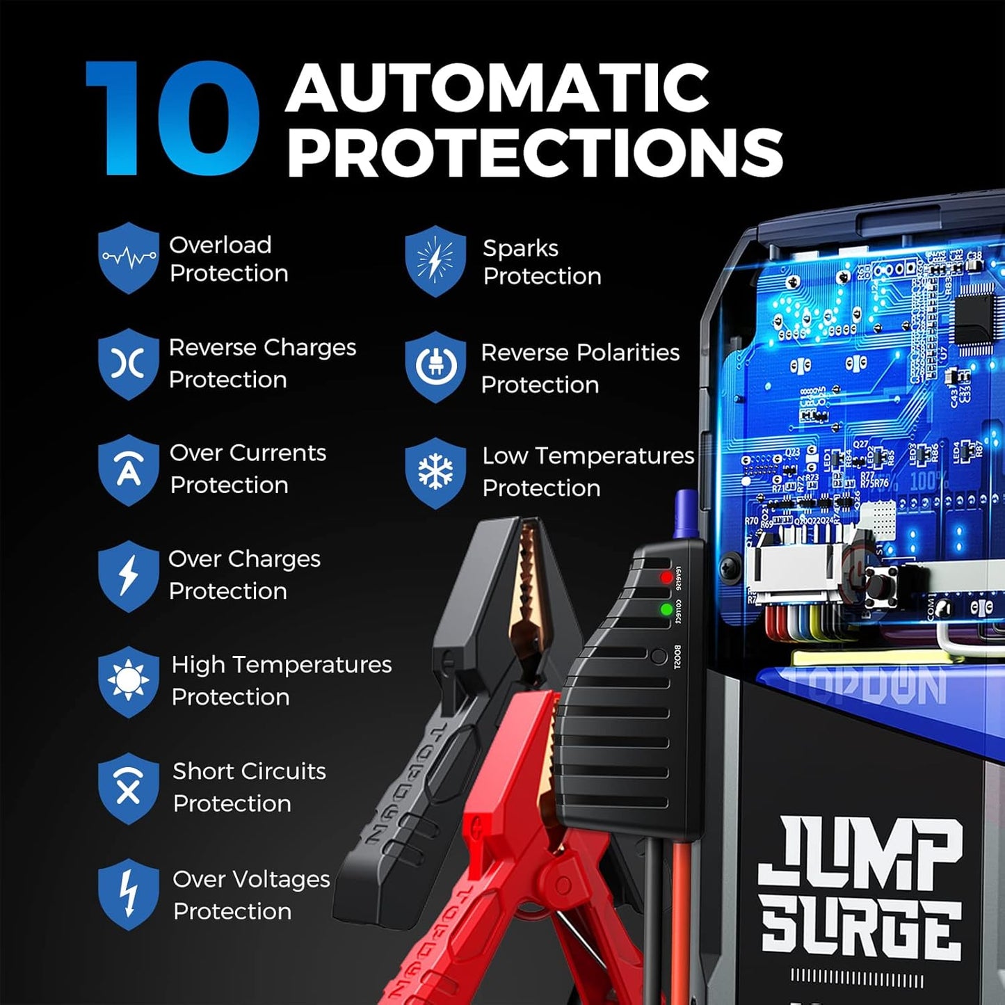 Auto Noodstarter – Jumpstarter – Starthulp – Startbooster – Accubooster – 12V – 2000A Piekstroom – 16000mAh Powerbank