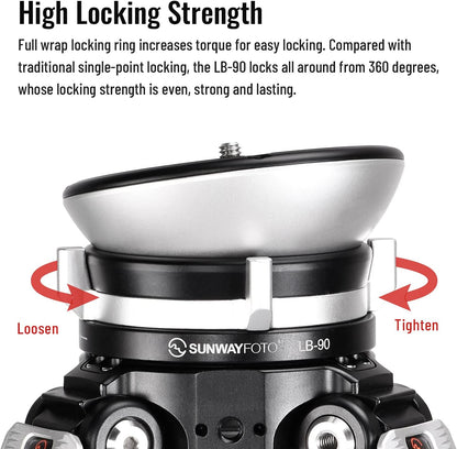 SUNWAYFOTO LB-90 Leveling Base Statief Hoofd 55LB Laadvermogen