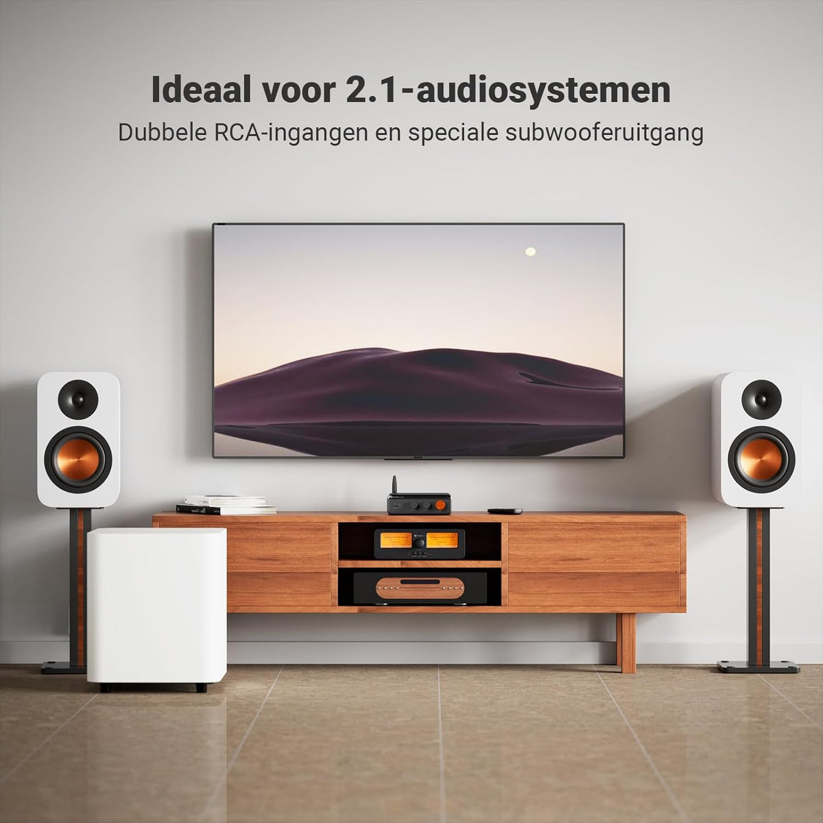 Fosi Audio BT20A MAX Stereo Hifi-versterker, 300 Wx2 Audioversterker met PFFB-technologie, LDAC Bluetooth 6.0, Dubbele Onafhankelijke Voeding, Afstandsbediening, voor 2.1-systemen en Home Audio
