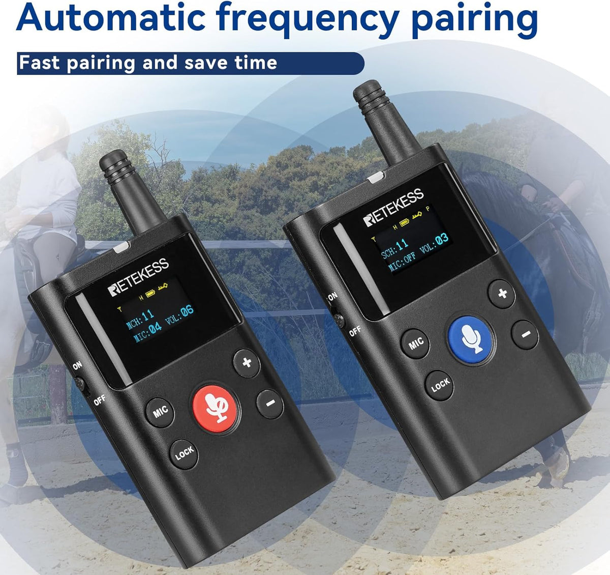 Draadloos Communicatiesysteem – Intercom – Tourguide Systeem – Communicatieset – Set Met 1 Zender En 1 Ontvanger – Tweerichtingscommunicatie – Bereik Tot 280 Meter Buitenshuis