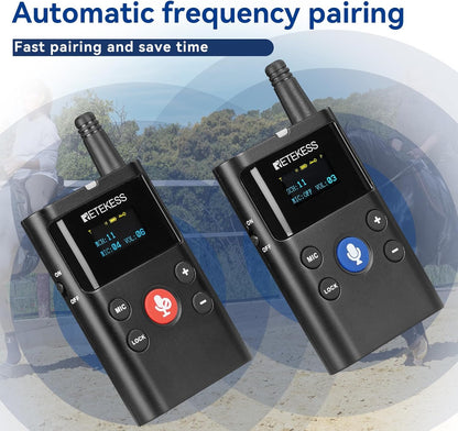Draadloos Communicatiesysteem – Intercom – Tourguide Systeem – Communicatieset – Set Met 1 Zender En 1 Ontvanger – Tweerichtingscommunicatie – Bereik Tot 280 Meter Buitenshuis