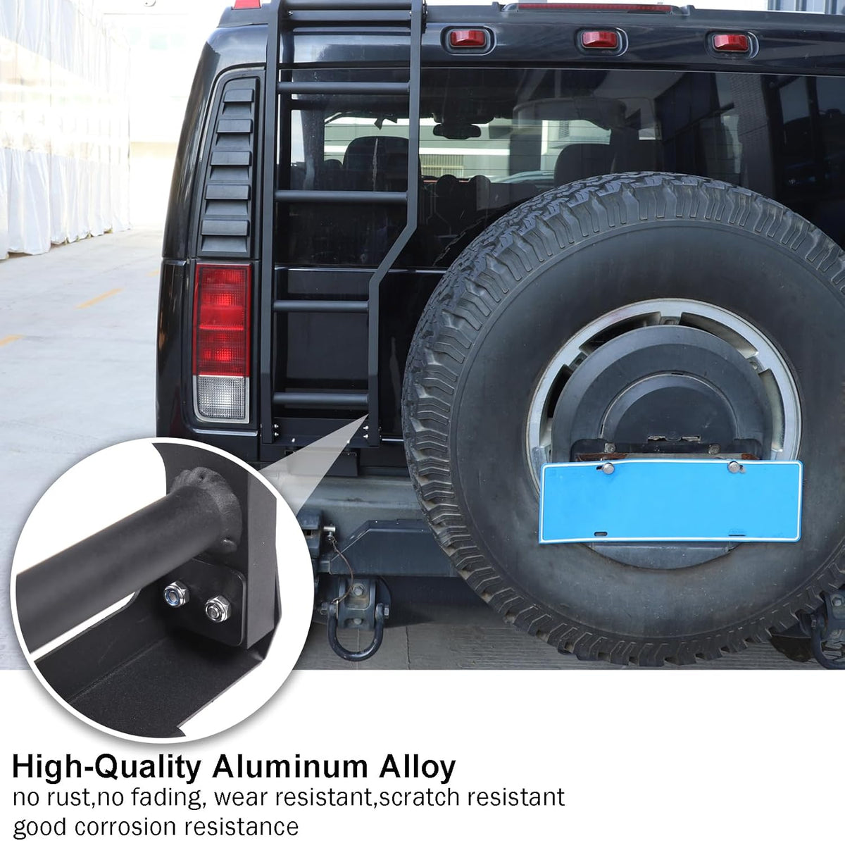 PIUGILH Auto Aluminium Roof Rack Ladder, achterruit Ladder voor kreeft H2 2003-2009 Exterior Accessories