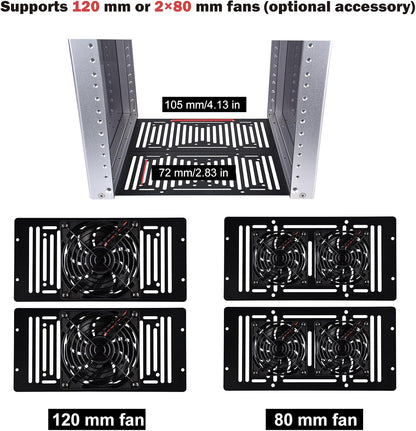 GeeekPi 4U serverbehuizing, 10 inch netwerkrack voor servers, netwerk, A/V-apparaten, DeskPi RackMate T0 Plus rackmontage, diepte 260 mm (zilver, 10,25 inch)