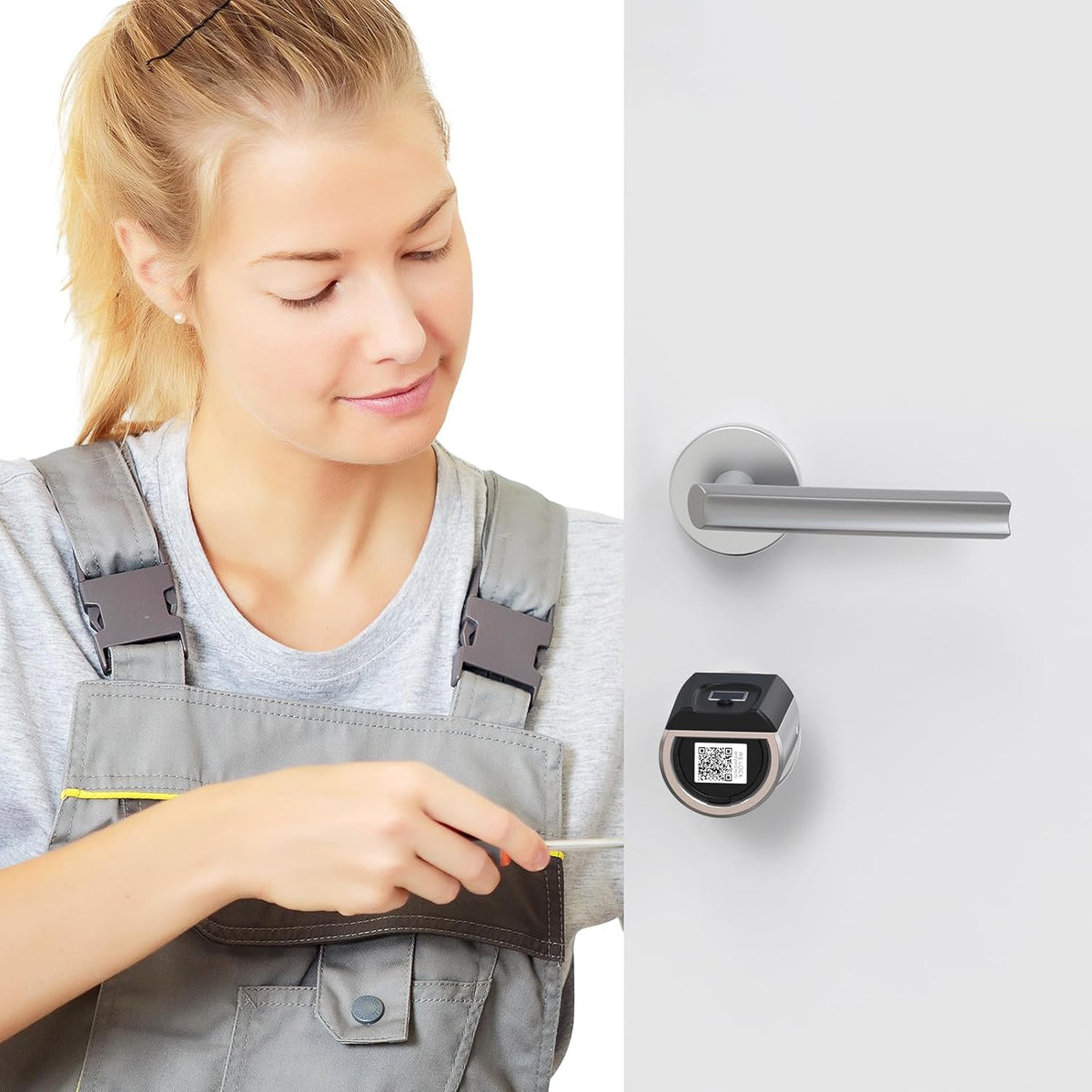 WELOCK Vingerafdruk Elektronisch Deurslot Voordeur SECBN51WIFIBOX 3, RFID-Kaart Transponder, Ble APP WIFI Werkt met Alexa IP65 Voor 30-70mm Deur Gateway Combikit