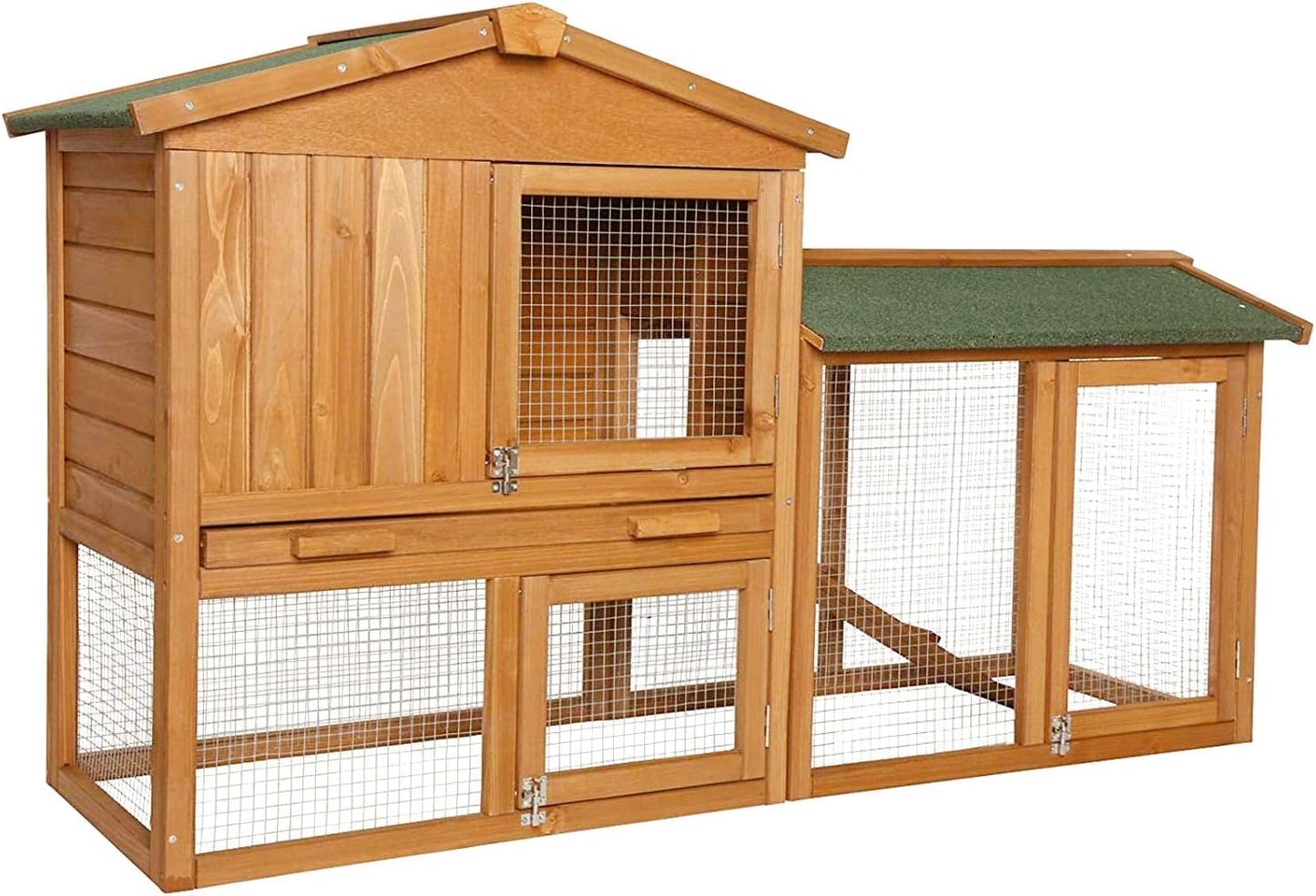 Konijnenhok Dierenhok voor kleine dieren Konijnenvilla 147x52x85 cm