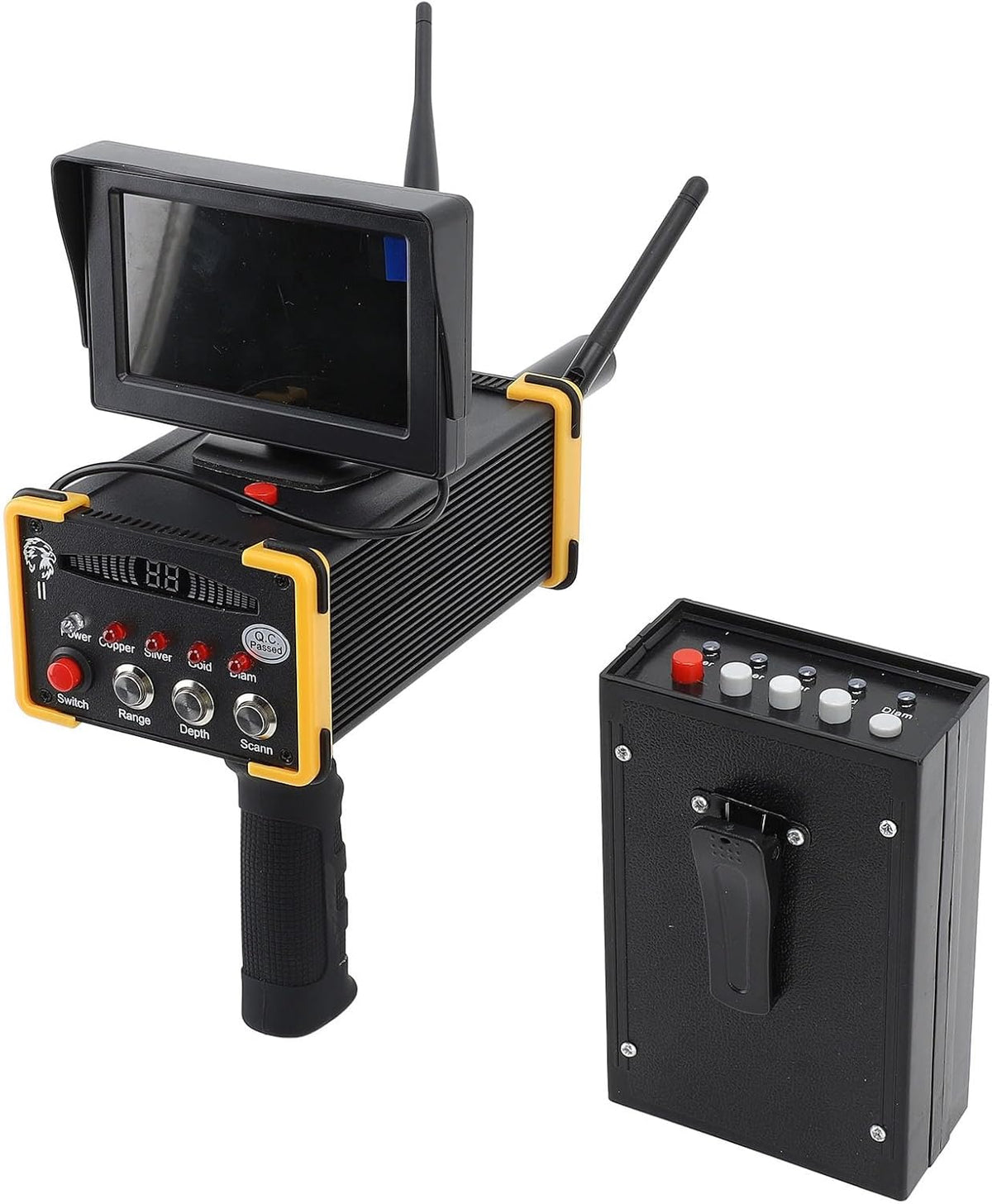 Ciciglow Draagbare metaaldetector, zeer nauwkeurige, goud- en zilverdetector met scherm voor metaaldetectie (EU-stekker 100-240 V)