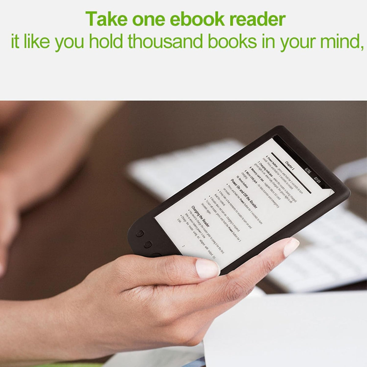 E-Book Reader 6, Niet-verblindende en Oogvriendelijke E-reader HD-touchscreen E-Ink-technologie, Ingebouwde 8GB ROM en 32GB TF-kaartuitbreiding