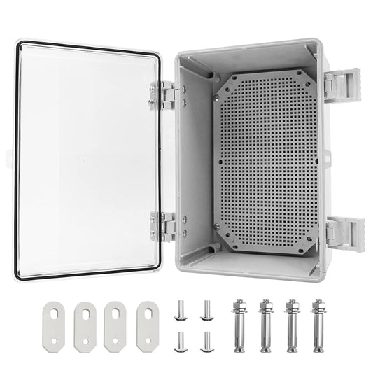 Verdelerdoos, verdeeldoos, industriële behuizing, schakelkast, IP65 elektrische aansluitdoos, transparante afdekking, installatiebehuizing, ABS-kunststof behuizing met slot, 600 x 500 x 220 mm
