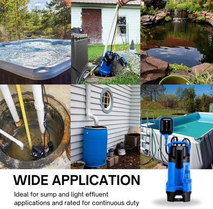 Draagbare Dompelpomp – Waterpomp – Vuilwaterpomp – Zwembadpomp – Tuinvijverpomp – 900 W Vermogen – Automatische Drijverschakelaar