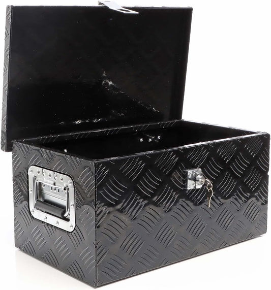 XPOtool aluminium gereedschapskist 50,8x30,5x24 cm zwart transportbox afsluitbaar toolbox