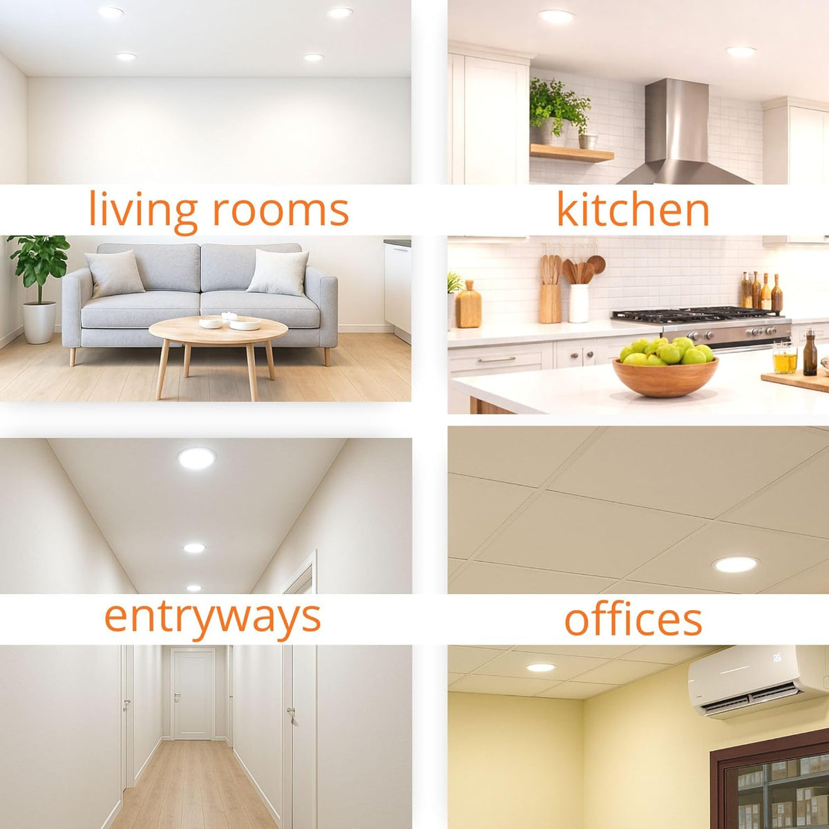 JANDEI - Set van 20 18W LED inbouw plafondlampen, downlights rond, plat, met mat witte aluminium ring, driver inbegrepen, neutraal wit licht 4200K