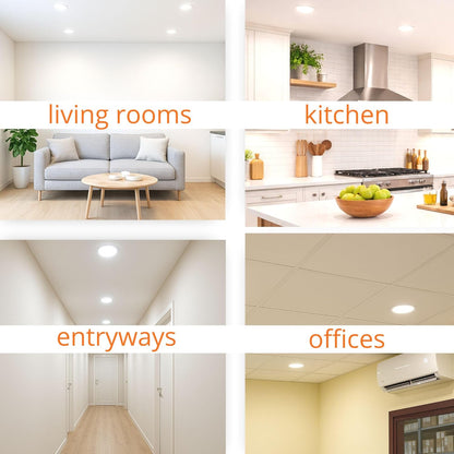 JANDEI - Set van 20 18W LED inbouw plafondlampen, downlights rond, plat, met mat witte aluminium ring, driver inbegrepen, neutraal wit licht 4200K