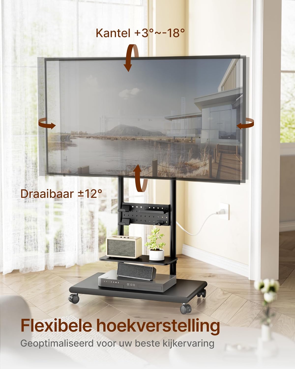 Tv-standaard voor 50-90 inch tv/zwart