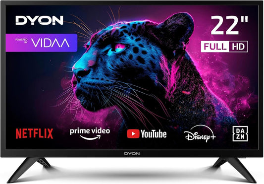 DYON Movie Smart 22 VX Smart TV met HD Triple Tuner (DVB-C/-S2/-T2), App Store, Netflix, Prime Video, YouTube, DAZN, Disney+, waipu.tv, hotelmodus