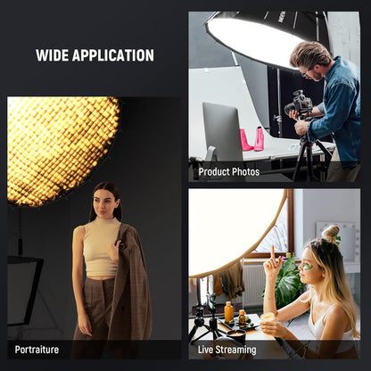 Parabolische Softbox – Softbox – Studio Softbox – Fotografie Softbox – Bowens Softbox – 120 Cm – Quick Release In Minder Dan 15 Seconden – Inclusief 2 Diffusers En Honingraatrooster