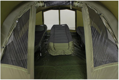 Lucx Leopard Bivvy vistent voor personen, karpertent voor 2 tot 3 mannen, visserstent Carp Dome Fishing Tent 10.000 mm, olijfgroen, 1-3 tent