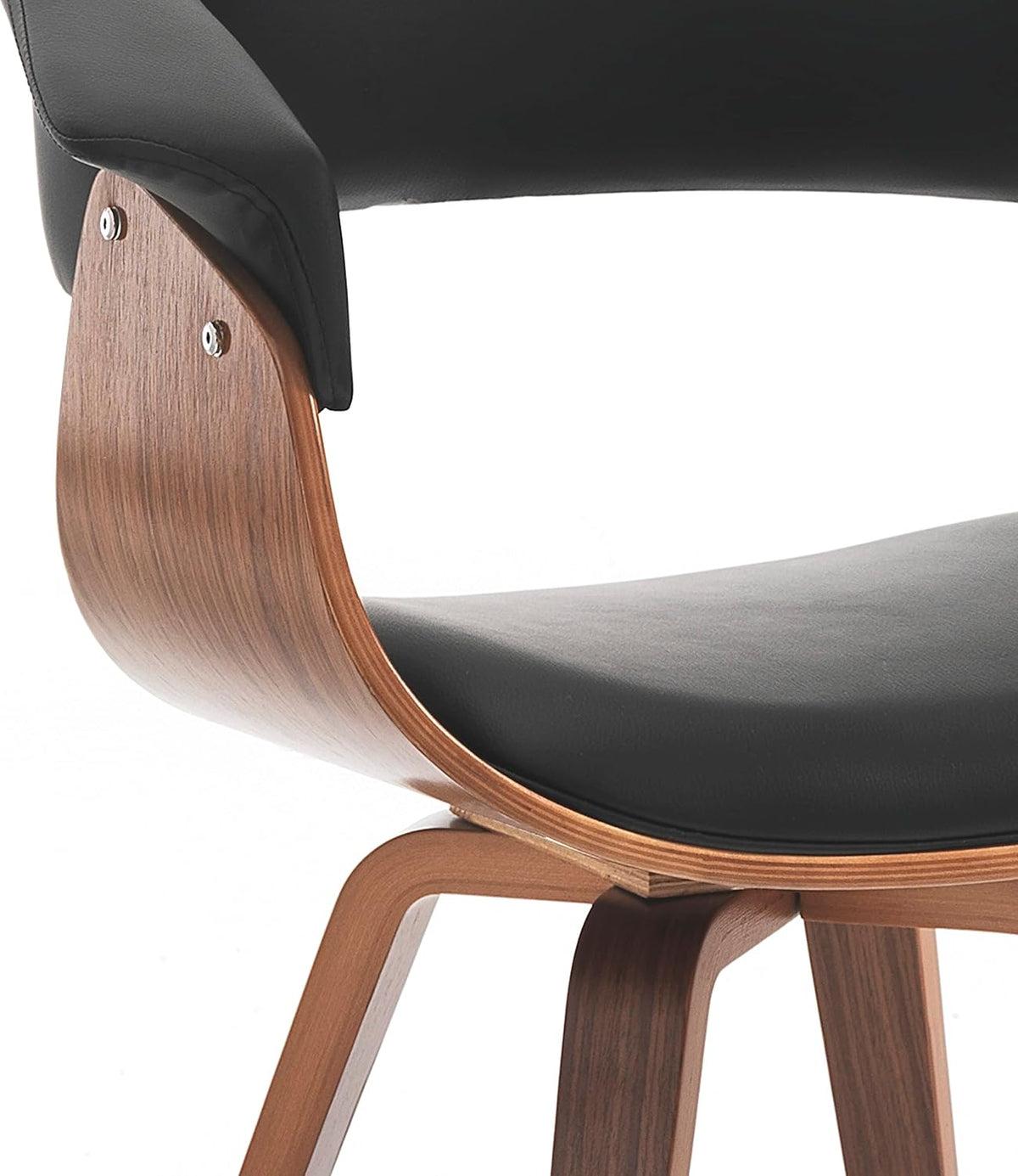 Derby Dark Wood Black Stoel uit meerdere lagen, walnoot, zwart, 62 x 51 x 72/81 cm (h x b)