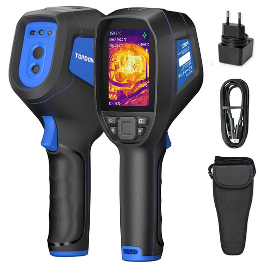 TOPDON TC004 SE Warmtebeeldcamera met 21 uur looptijd, 32 GB geheugen, video-opname, pc-beeldanalyse, 256 x 192 IR-resolutie, thermische infraroodcamera voor huis, HVAC elektrische en gebouwinspectie
