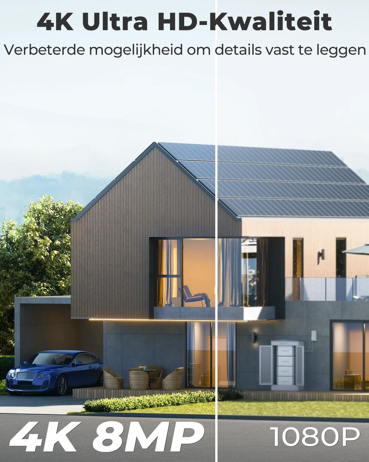 4K WiFi Beveiligingscamera Buiten – Bewakingscamera – IP Camera – CCTV Camera – Dubbele Lens Buitencamera – 10X Hybride Zoom – 2,4/5GHz Dual-Band WiFi En PoE