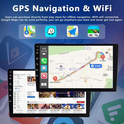 2-DIN Autoradio – Dubbele DIN Radio – Android Autoradio – Auto Multimedia Speler – CarPlay Radio – 7 Inch HD Touchscreen – Draadloze CarPlay & Android Auto – Achteruitrijcamera & GPS Navigatie