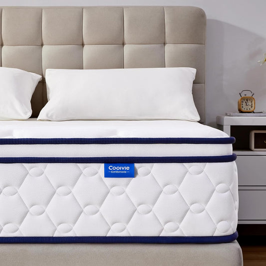Coolvie Izer Matras, 120 x 200 cm, 7-zones orthopedische pocketveringmatras, gemiddelde hardheid (H3), hoogte 25 cm, pocketveringmatras met comfortschuim, Oeko-Tex gecertificeerd