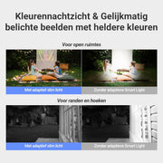 Beveiligingscamera Buiten - WiFi-bewakingscamera - Camerabewaking - Ddraadloos - Batterijen - Automatische Tracking - AI-Detectie - Personen - Voertuigen - AOV-Modus - Kleurennachtzicht - Tweerichtingsaudio - WiFi 6 - Wit