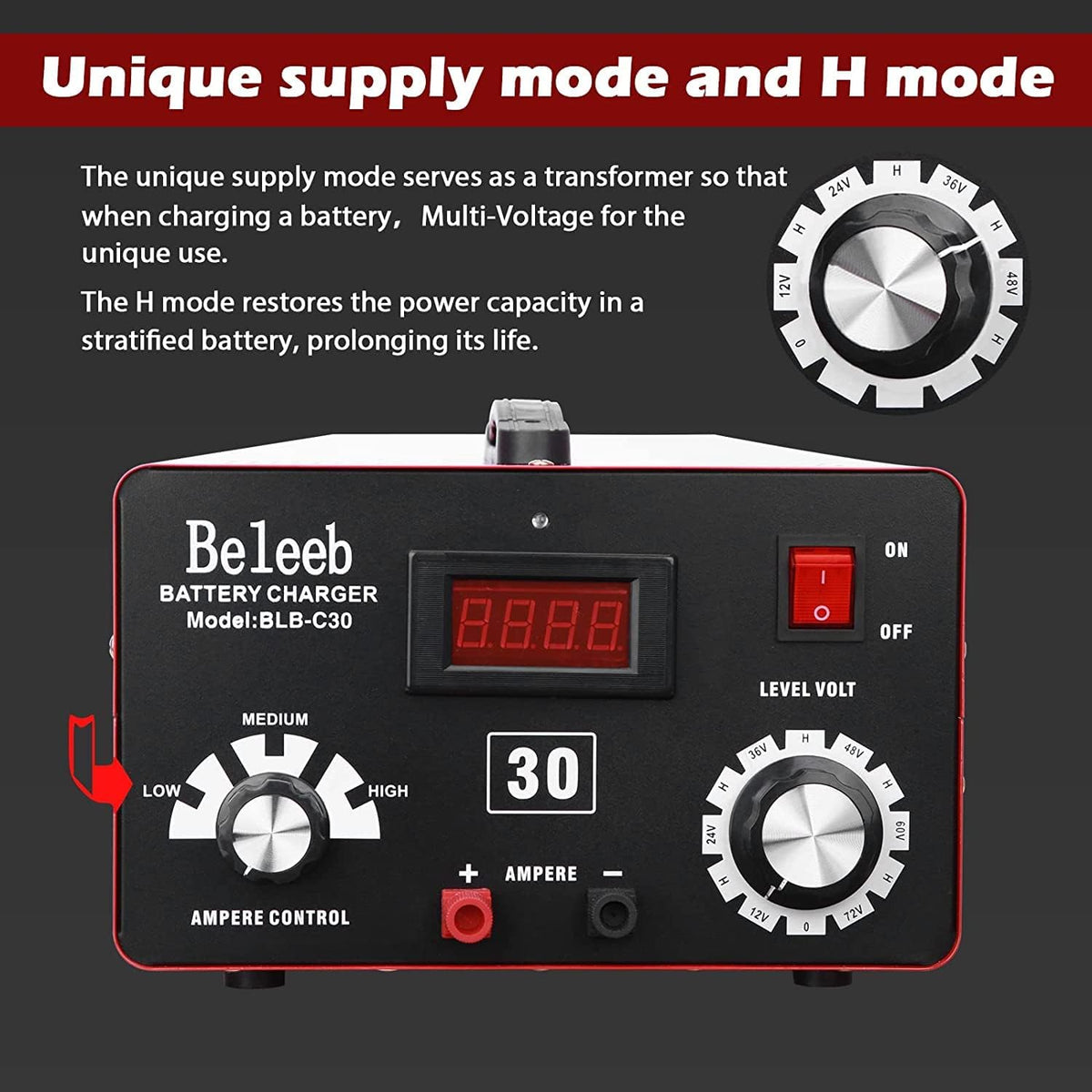 Batterijlader – Acculader – Accu Oplader – Batterij Onderhouder – Universele Oplader – 12V tot 72V – Hoogspanning Pulsfunctie – Batterij Desulfator