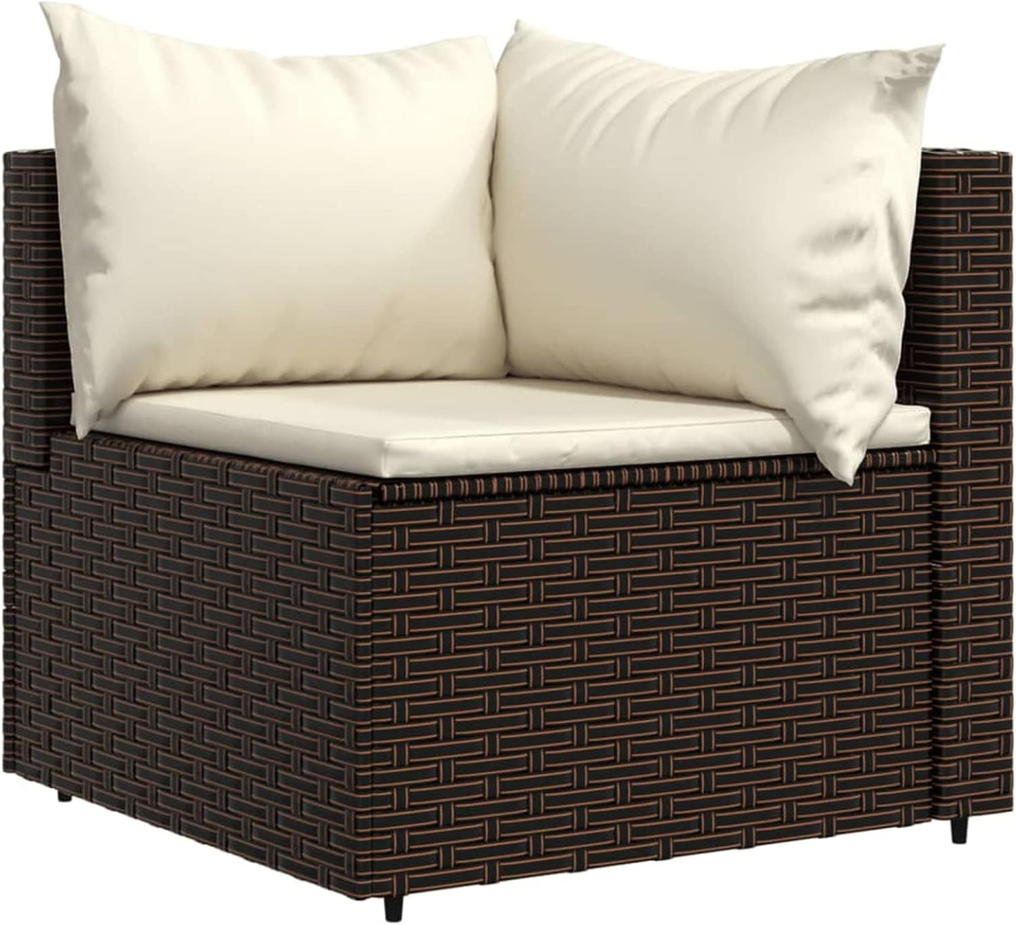 3 Piece Garden Lounge Set with Cushion, Lounge Set Lounge Set Balcony Garden Lounge Garden Furniture Sets Brown Poly Rattan 319747 - QUORE