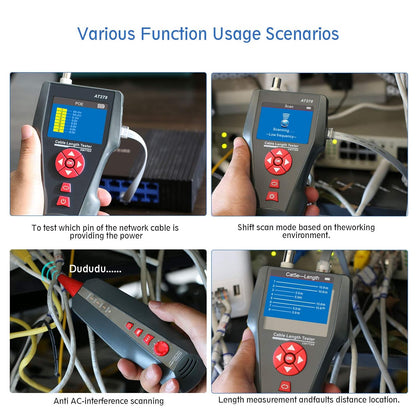 Netwerkkabeltester AT226-C met lcd-display, kabeltester Rj45, RJ11, BNC, PING/POE elektrische kabelplotter 8 telefoonlijn-ID NF-8601W