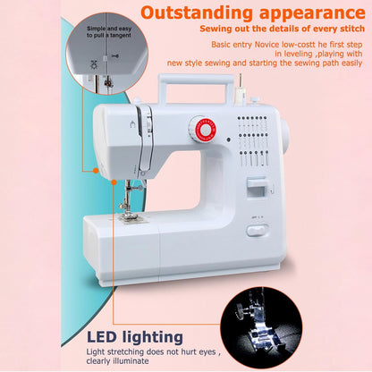 Elektrische naaimachine – Naaimachine – Hobby naaimachine – Compacte naaimachine 31 cm – Draagbare naaimachine – 20 Steektypes – Geschikt voor Jeans tot 12 mm