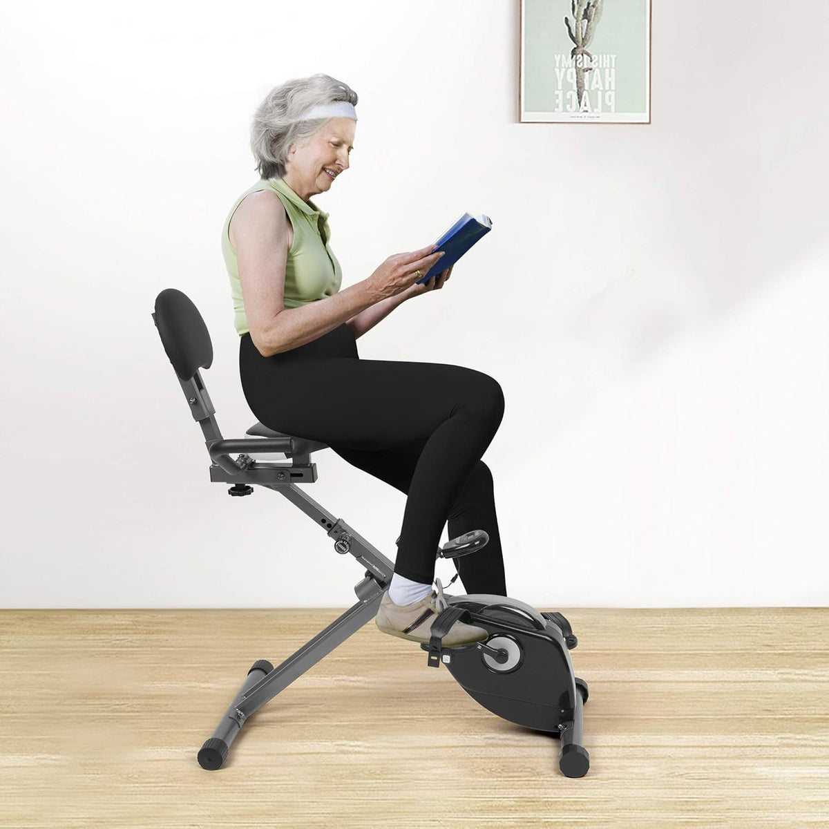 Ultrasport Senioren Recumbent Home Trainer, ligfiets hometrainer met lage instaphoogte, acht weerstandsniveaus, trainingscomputer, gecertificeerd volgens GS, CE en EN957, comfortabele vulling