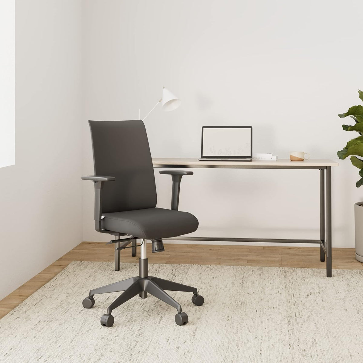Ergonomische Bureaustoel – Bureaustoel Met Wieltjes – Kantoorstoel – Werkstoel – Computerstoel – Verstelbare Armleuningen – Ademend Mesh Rugleuning – Max. Draaggewicht 120 kg – Zwart