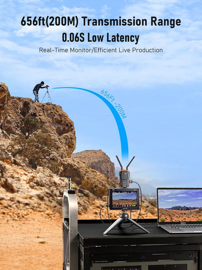 Draadloos Video-overdrachtssysteem – Draadloze HDMI Zender En Ontvanger Set – HDMI Extender – Draadloze Beeldzender – Videozender – Tot 200 M Bereik – 0,06 S Ultralage Vertraging