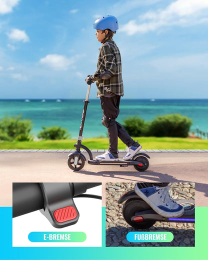 Gyroor H40 Elektrische step voor kinderen, 180 W motor, 10 MPH led-display, kleurrijke lichten, verstelbare hoogte, voor kinderen van 8 tot 12 jaar