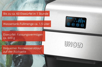 Unold 48955 ijsblokjesmaker, roestvrij staal, 1,5 liter, roestvrij staal