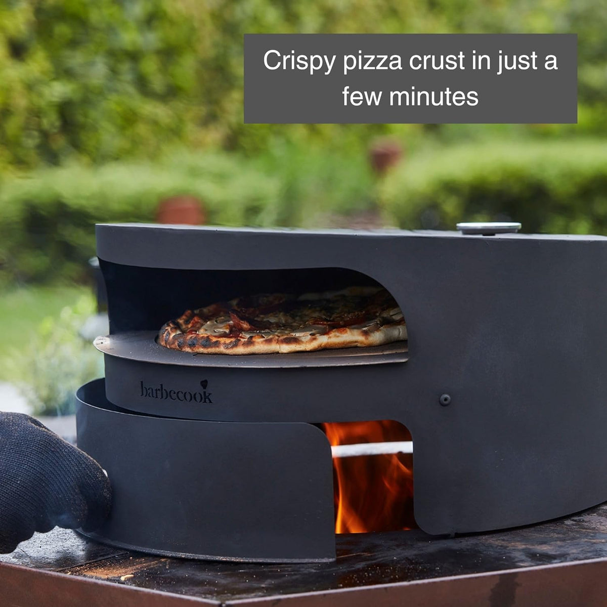 Barbecook pizza oven houtgestookt Dynamic centre 36 cm kookoppervlak, compatibel met openhout bbq Nestor, 51,5 x 46 x 27,5 cm