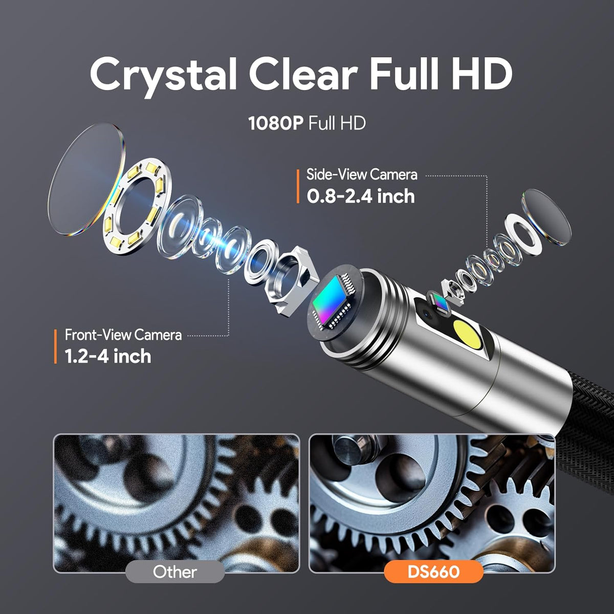 DS660DL Articulerende Borescope Camera met Licht