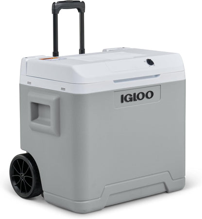IGLOO IE42 elektrische koelbox 42L – 12V en 230V – Thermo-elektrische koelbox met wielen en telescoopgreep voor auto, camper, camping en vrachtwagen – Koelt tot 20 °C onder de omgevingstemperatuur