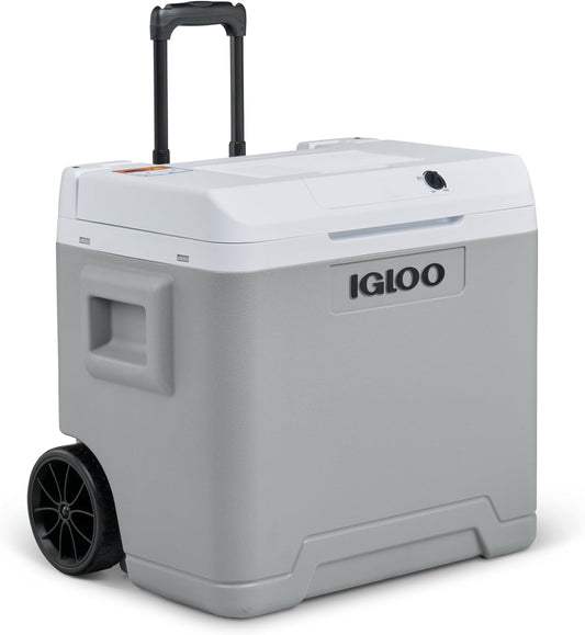 IGLOO IE42 elektrische koelbox 42L – 12V en 230V – Thermo-elektrische koelbox met wielen en telescoopgreep voor auto, camper, camping en vrachtwagen – Koelt tot 20 °C onder de omgevingstemperatuur