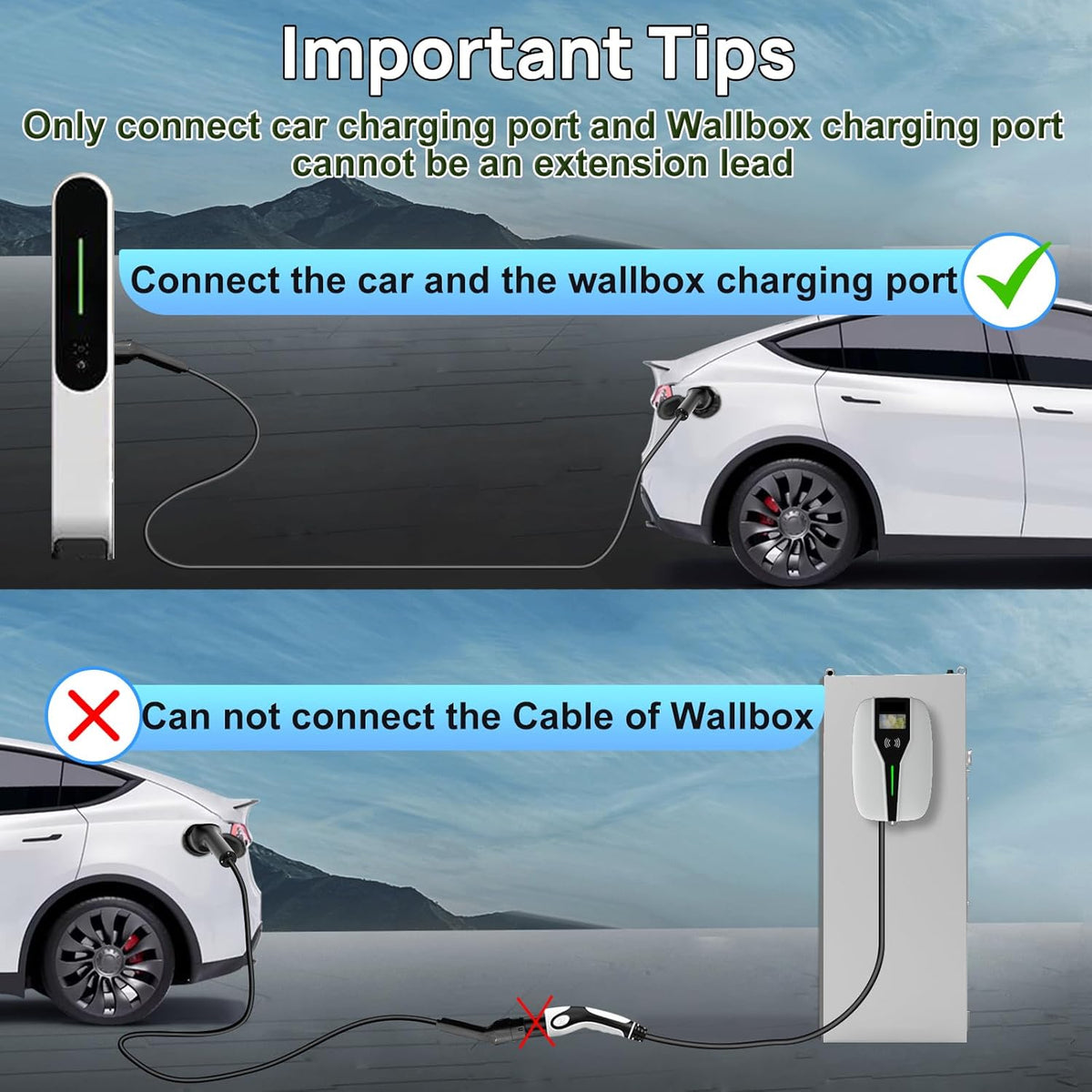GONEO Type 2 Laadkabel 22kW 5M 32A Laadkabel Elektrische Auto Type 2 3 Fase Modus 3 voor E auto EV/PHEV met Draagtas