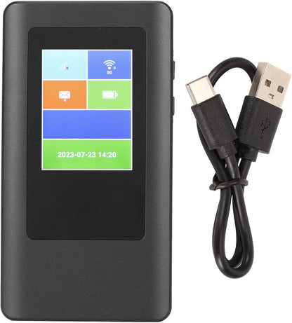 5G Mobiele Hotspot, 5G Mobiele Wifi router met Simkaartsleuf, Ontgrendeld Draagbaar Wifi apparaat voor op Reis 5G modemrouter Dual band 2.4G 5.8G Verbindt Tot 16 Apparaten