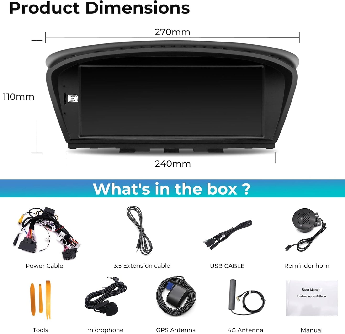 Android 14 Autoradio – Android Navigatiesysteem – Multimedia Speler – Auto Entertainment – Touchscreen Radio – 8,8 Inch IPS Display – Qualcomm Octa-Core Processor 4GB+64GB