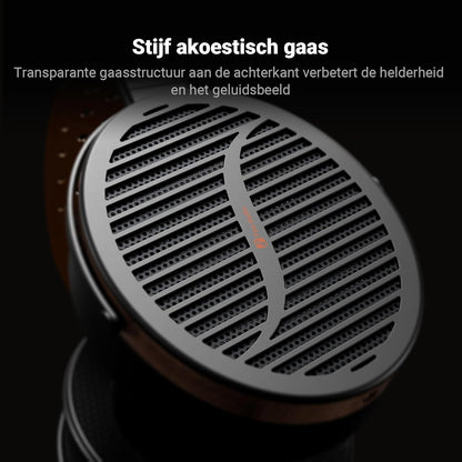 Fosi Audio i5 Open-back Planar Magnetische Hoofdtelefoon met 97 mm Ultragroot Diafragma, CNC-metaal en Walnotenhout, Audiophile Bedrade Studiohoofdtelefoon voor Apparaten met Meerdere Bronnen