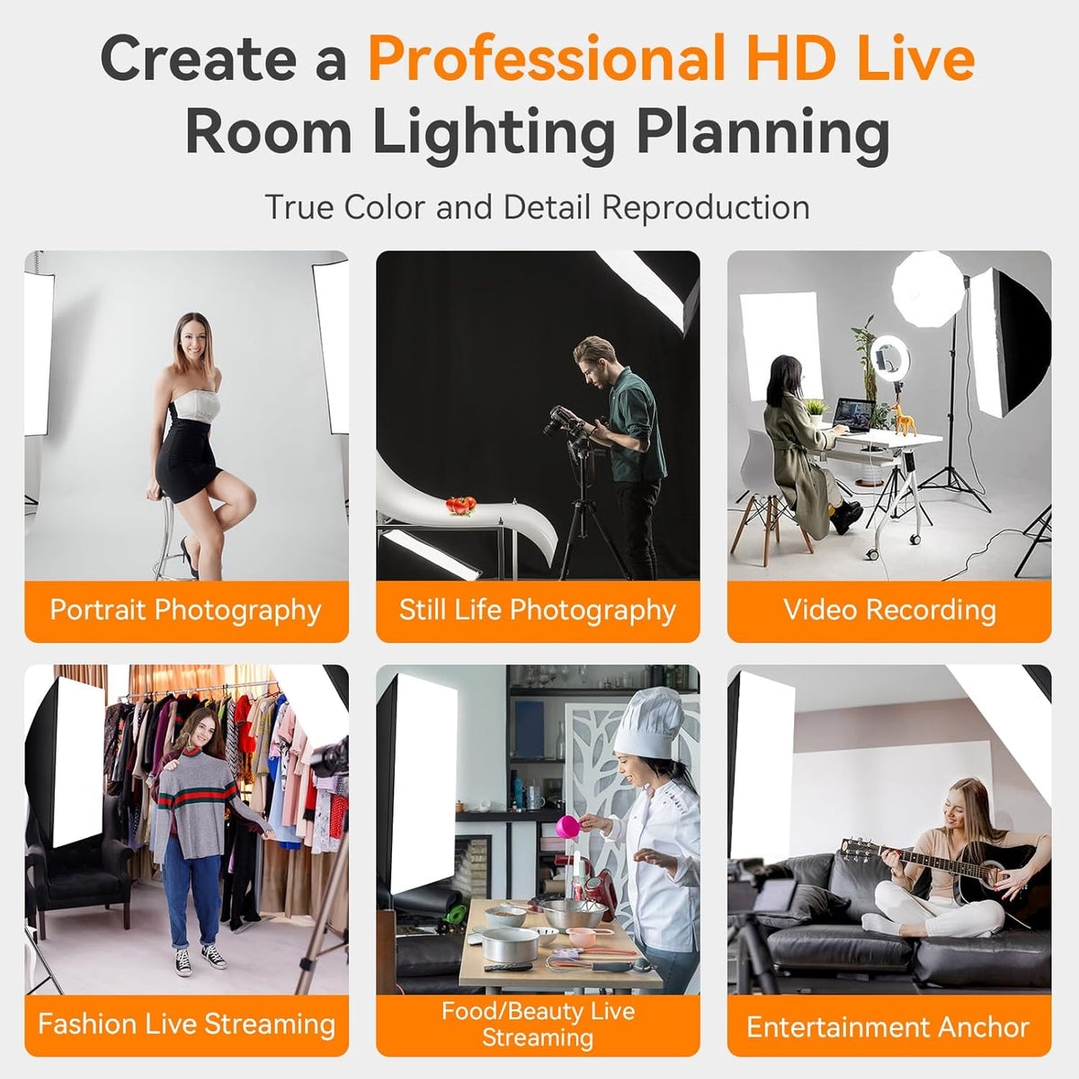 Softbox-verlichtingsset voor fotografie, studio, met 2 x 85 W, 2800 K - 5700 K, tweekleurig, LED-lichttemperatuur, 2 x 50 x 70 cm, softbox, 2 x 2 m lichtstandaard, draagtas, voor