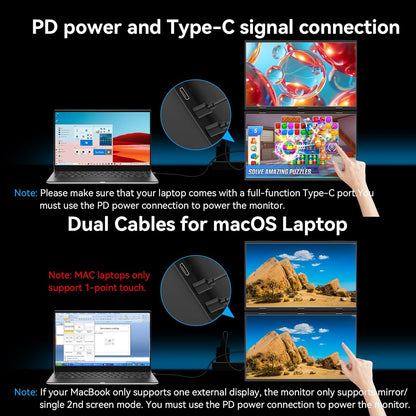 Kenowa Touch Screen Dual Portable Monitor, 15.6 Inches, Foldable Dual Screen, 100% sRGB, IPS Extension, Foldable Monitor with Mini HDMI/USB-C/Speaker, for Laptop/PC/Phone/Mac/PS4/Switch - QUORE